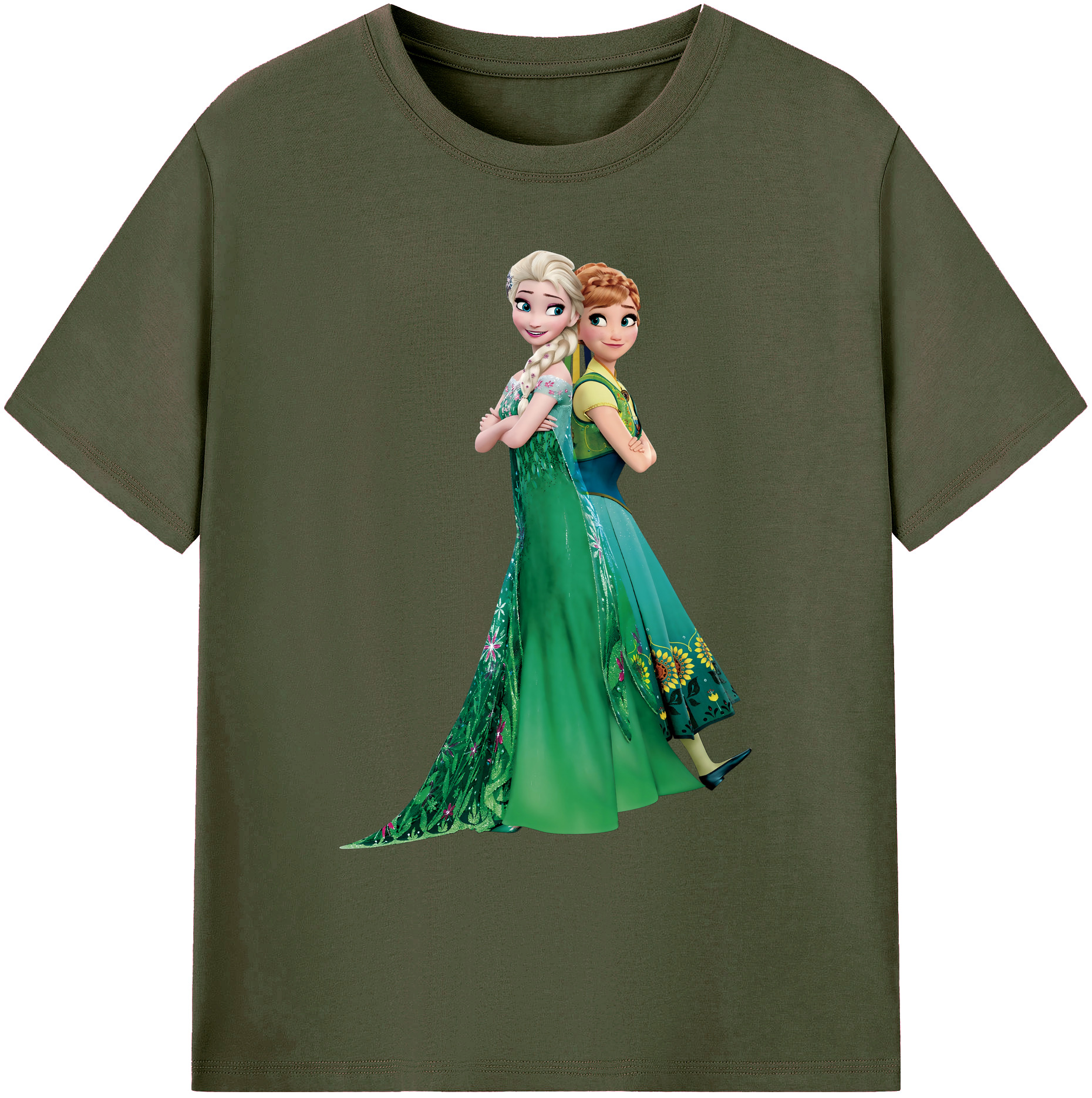 （画像用） アナと雪の女王 アンナ エルサ Frozen Anna Elsa 綿100％ メンズ半袖Tシャツ｜肌触りやわらか＆通気性